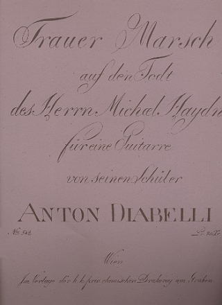 Trauermarsch auf den Todt des Herrn Michael Haydn fr Gitarre Faksimile