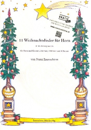Weihnachtslieder (+Online Audio) fr  Horn solo mit Klavier und 2- 3Hrner Spielpartitur