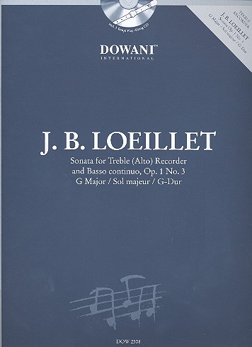 Sonate G-Dur op.1,3 (+CD) fr Altblockflte und Klavier Zimmermann, Manfredo, ed
