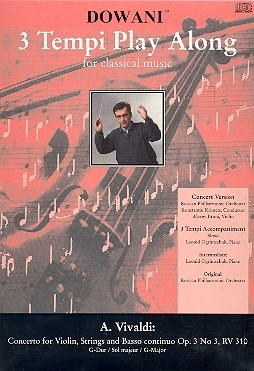 CD Konzert G-Dur op.3,3 RV310 fr Violine und Klavier CD mit der Klavierbegleitung in 3 Tempi