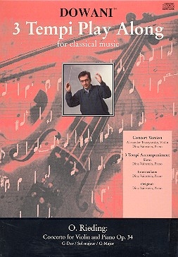 3 Tempi Playalong-CD Concerto G-Dur op.34 for violin and orchestra Original und Orchester-Begleitung in 3 Tempi