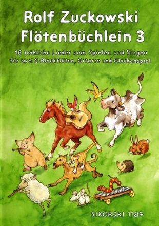 Fltenbchlein Band 3 fr 2 Sopranblockflten, Gitarre und Glockenspiel,   Partitur