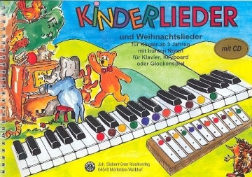 Kinderlieder und Weihnachtslieder mit bunten Noten (+CD) fr Klavier/Keyboard/Glockenspiel (mit Texten und Akkorden)