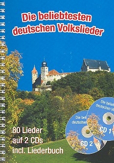 Die beliebtesten deutschen Volkslieder DIN A5 (+2 CD's)  Spiralbindung