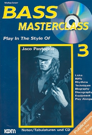 Bass Masterclass Band 3 (+CD): Play in the style of Jaco Pastorius Noten und Tabulatur