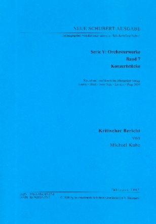 Neue Schubert-Ausgabe Serie 5 Band 7 Konzertstcke Kritischer Bericht