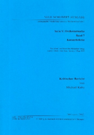 Neue Schubert-Ausgabe Serie 5 Band 7 Konzertstcke Kritischer Bericht