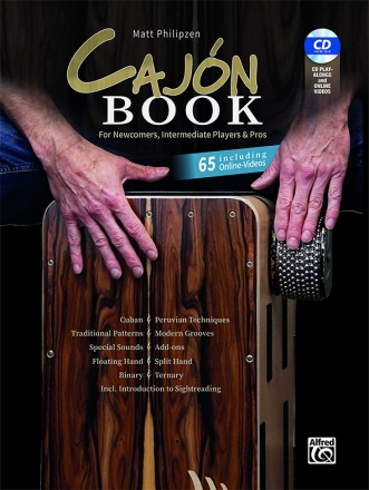 Cajón Book (+QR-Code+CD+Online Videos) für newcomers, intermediate players and pros (en)