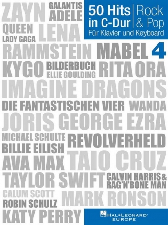 50 Hits in C-Dur Band 4: Rock & Pop for piano/vocal/guitar songbook