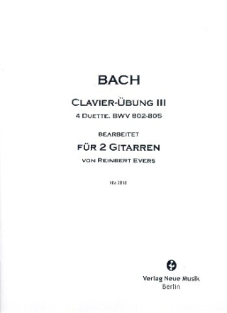 4 Duette aus Clavier�bung III f�r 2 Gitarren Partitur und Stimmen