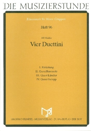 4 Duettini f�r Oboe (Trompete in C) und Posaune (Fagott) Partitur und Stimmen