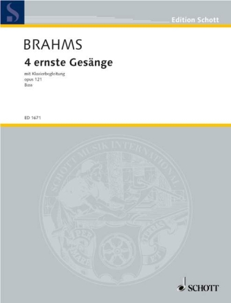 4 ernste Ges�nge op.121 f�r Bass und Klavier (dt)