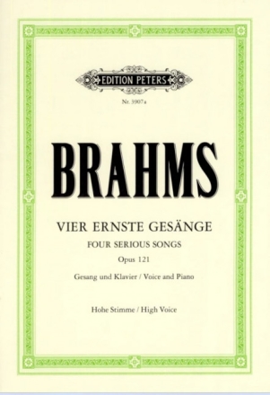 4 ernste Ges�nge op.121 f�r hohe Singstimme und Klavier