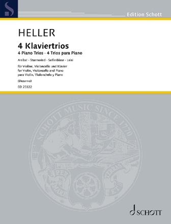 4 Klaviertrios f�r Violine, Violoncello und Klavier Klavierpartitur und Stimmen