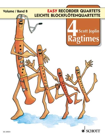 4 Ragtimes Band 8 f�r Blockfl�tenquartett Spielpartitur