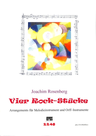 4 Rock-St�cke (+CD-ROM): f�r Blockfl�te und Orff-Instrumente Partitur und Stimmen