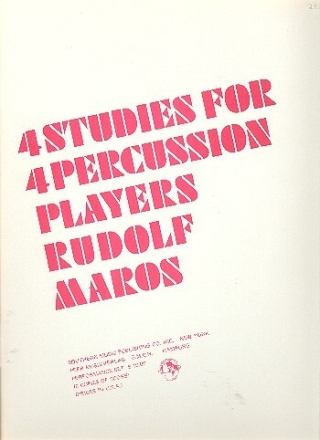 4 Studies for 4 percussion players score