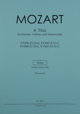 4 Trios f�r Violine, Violoncello und Klavier Viola-Stimme statt Violoncello
