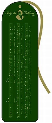 Lesezeichen 9. Symphonie grn (Papier/Pappe mit Band) Verpackungseinheit enthlt 10 Exemplare