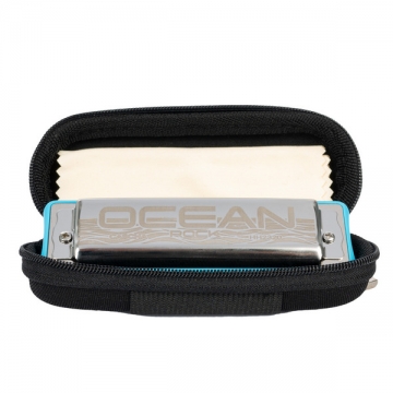 Ocean Rock Blues Mundharmonika in G-Dur, blau (inkl. stylischem Softcase und Putztuch)