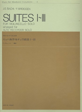 Suites nos.1-3 for violoncello solo for alto recorder solo