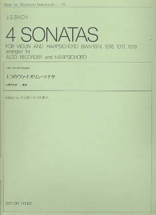 4 sonatas for violin and harpsichord for alto recorder and harpsichord 