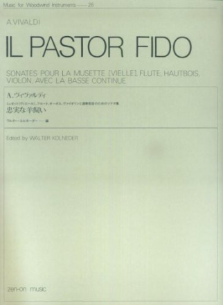 Il Pastor Fido Flte (Oboe, Violine) und Basso continuo Partitur und Stimmen