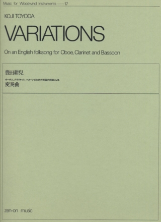 Toyoda, Koji Variations Oboe, Klarinette und Fagott Partitur und Stimmen