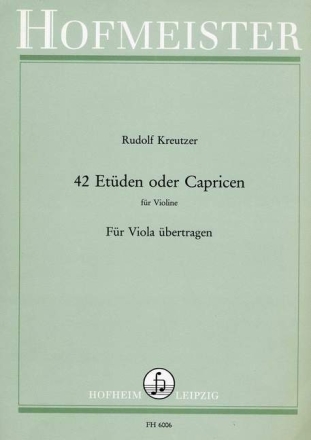 42 Et�den oder Capricen f�r Violine, f�r Viola �bertragen