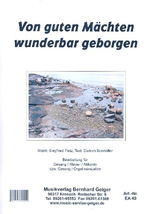 Von guten Mchten wunderbar geborgen fr Klavier (Orgel) (mit Text und Akkorden)