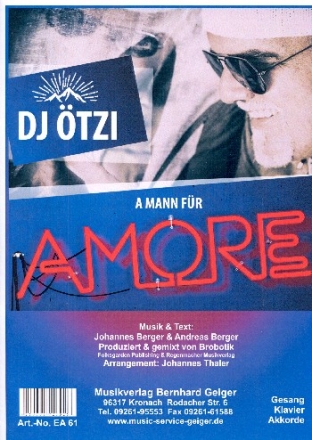 A Mann fr Amore fr Klavier (mit Text und Akkorden)