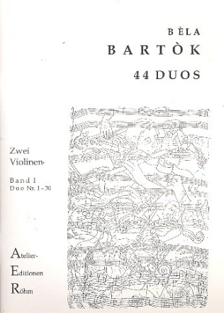 44 Duos Band 1 (Nr.1-30) f�r 2 Violinen 2 Spielpartituren