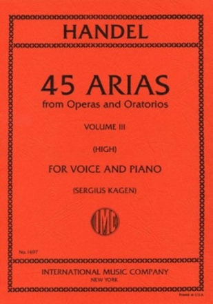 45 Arias from Operas and Oratorios vol.3 for high voice and Piano