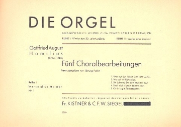 5 Choralbearbeitungen f�r Orgel (pedaliter)