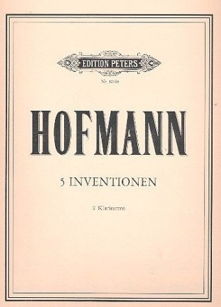 5 Inventionen f�r 2 Klarinetten Stimmen
