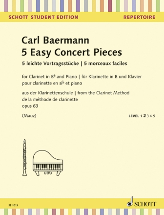 5 leichte Vortragsst�cke aus op.63 f�r Klarinette und Klavier