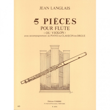 5 pi�ces pour fl�te (violon) et piano (clavecin, orgue)