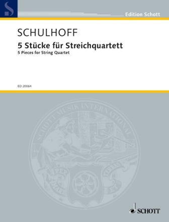 5 St�cke f�r Streichquartett f�r Streichquartett Partitur und Stimmen