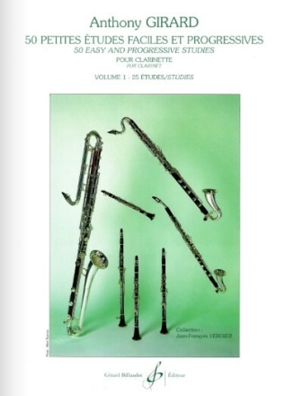 50 PETITES ETUDES FACILES ET PROGRESSIVES VOLUME 1 - Etudes clarinette Si b