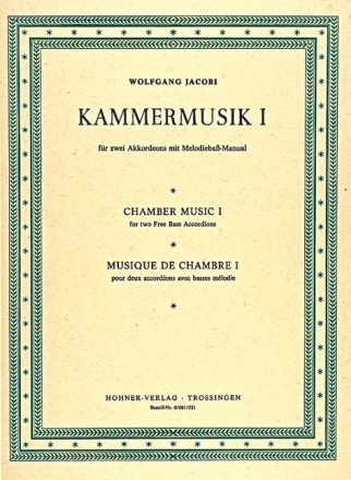 Kammermusik Band 1 fr 2 Akkordeons mit Melodiebass-Manual