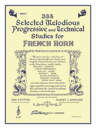 335 selected melodious progressive and technical studies vol.2 for french horn