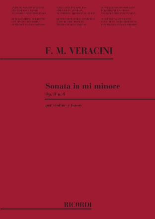Sonata mi minore op.2,8 per violino e basso