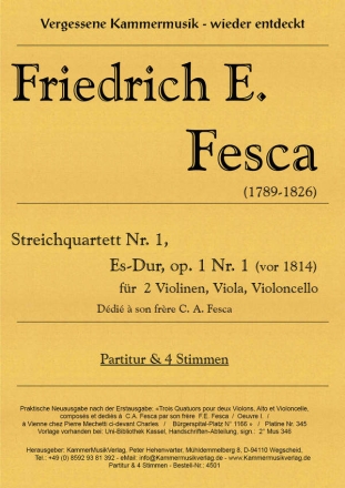 Streichquartett Es-Dur Nr.1 op.1,1 Partitur und Stimmen