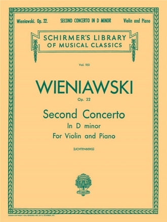 Concerto d minor no.2 op.22 for violin and orchestra for violin and piano