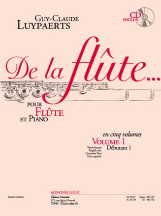 De la flute vol.1 (+CD) pices pour flute et piano (Text dt/fr/en/sp)