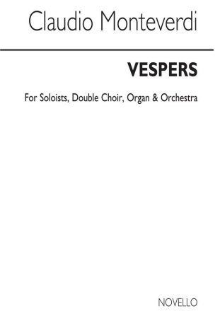 Vespers for soloists, double chorus, organ and orchestra score