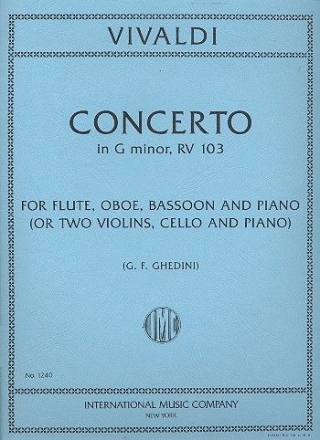 Concerto in g Minor F.XII:4 for flute, oboe, bassoon and piano (2 violins, cello and piano) parts