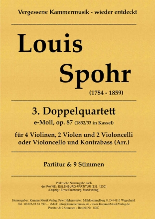 Doppelquartett e-Moll op.87 Nr.3 fr 4 Violinen, 2 Violen und 2 Violoncelli Partitur und Stimmen