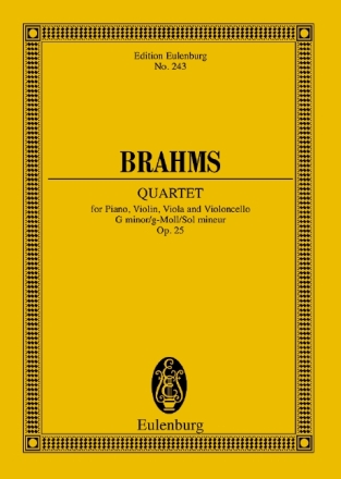 Quartett g-Moll op.25 fr Klavier, Violine, Viola und Violoncello Studienpartitur