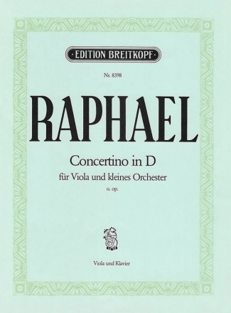 Concertino in D fr Viola und kleines Orchester fr Viola und Klavier